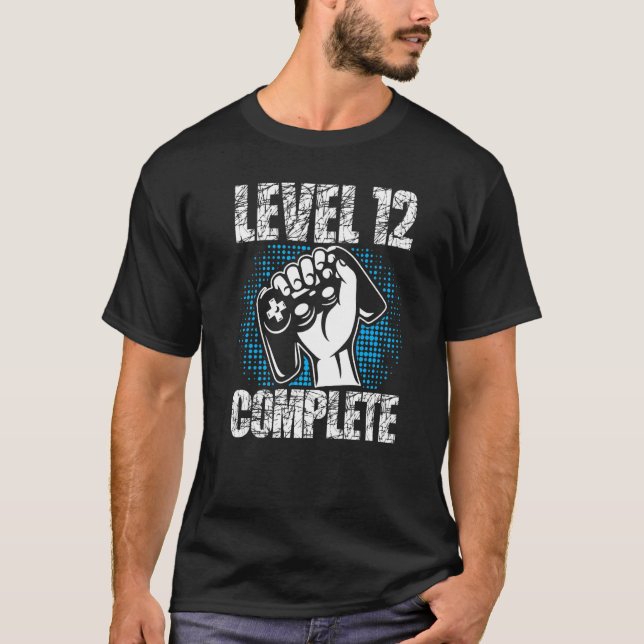 Camiseta Nível 12 Completo Aniversário 12 Anos Jogador (Frente)