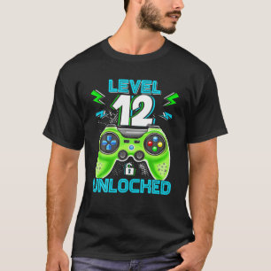 Camiseta Nível 12 Crianças de Aniversário Desbloqueadas - 1
