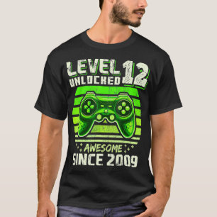 Camiseta Nível 12 Desbloqueado Incrível 2009 Vídeo Game 