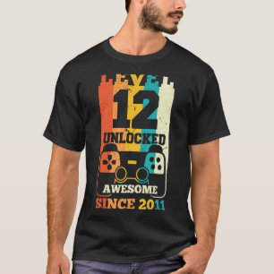 Camiseta Nível 12 Desbloqueado Incrível Desde 2011 Jogo De