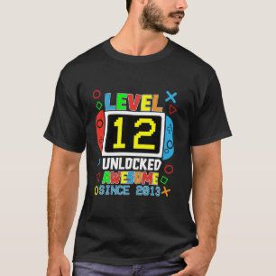Camiseta Nível 12 Desbloqueado Incrível Desde 2013 Jogo De