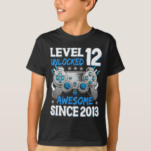 Camiseta Nível 12 Desbloqueado Incrível Desde 2014 Aniversá
