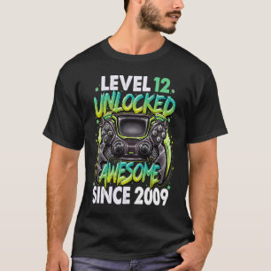 Camiseta Nível 12 Desbloqueado Incrível Desde o Aniversário