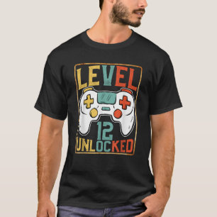 Camiseta Nível 12 Videos games de aniversário de 12 desbloq
