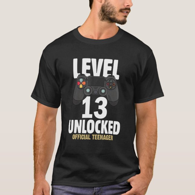 Camiseta Nível 13 13 de Adolescente Oficial Desbloqueado An (Frente)