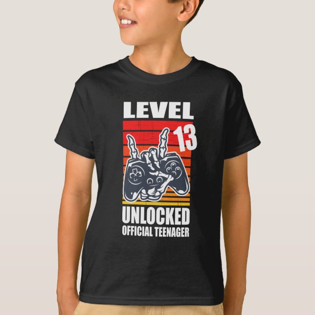 Camiseta Nível 13 Adolescente Oficial Desbloqueado (Frente)