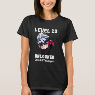 Camiseta Nível 13 Aniversário Desbloqueado Para Garoto De