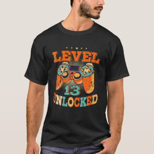 Camiseta Nível 13 Crianças de Aniversário Desbloqueadas