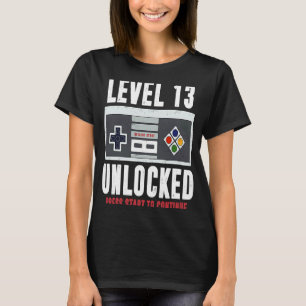 Camiseta Nível 13 Desbloqueado Aniversário do 13 de Jogador