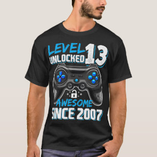Camiseta Nível 13 Desbloqueado Incrível 2007 Vídeo Game