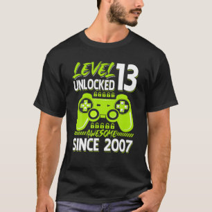 Camiseta Nível 13 Desbloqueado Incrível 2007 Vídeo Game 