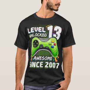 Camiseta Nível 13 Desbloqueado Incrível 2007 Vídeo Game 