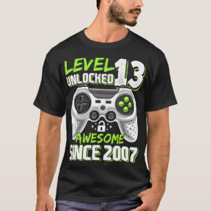 Camiseta Nível 13 Desbloqueado Incrível 2007 Vídeo Game