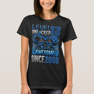 Camiseta Nível 13 Desbloqueado Incrível Desde o Aniversário