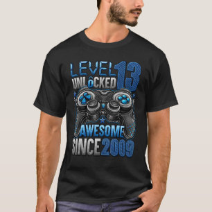 Camiseta Nível 13 Desbloqueado Incrível Desde o Aniversário