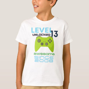 Camiseta Nível 13 Desbloqueado Incrível Jogos de Vídeo 2