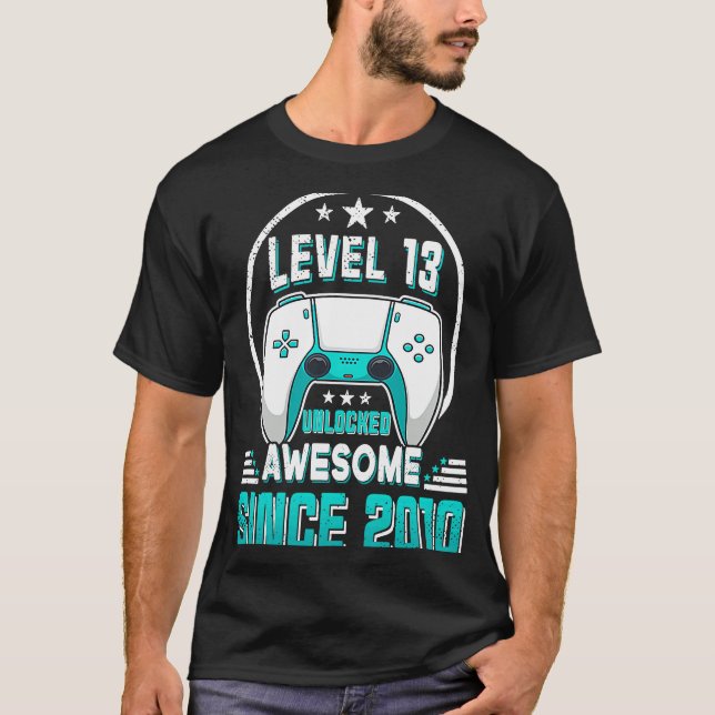 Camiseta Nível 13 Espetacular Para Jogadores Desbloqueados  (Frente)