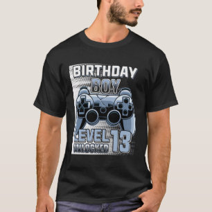 Camiseta Nível 13 Jogador Engraçado Desbloqueado Com 13 Ano