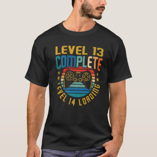 Camiseta Nível 13 Nível 14 Carregando 13 de Aniversário V