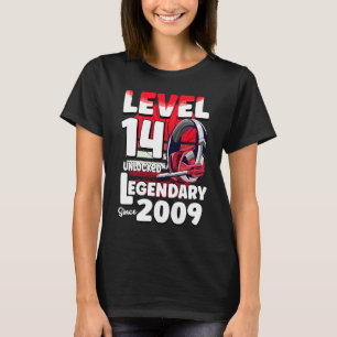 Camiseta Nível 14 anos desbloqueado desde 2009 para o jogad