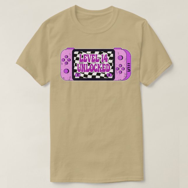 Camiseta Nível 14 desbloqueado (Frente do Design)