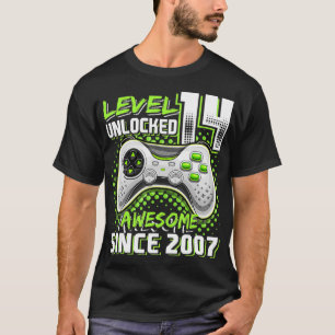 Camiseta Nível 14 Desbloqueado Incrível 2007 Vídeo Game
