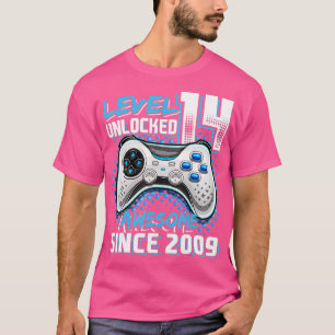 Camiseta Nível 14 Desbloqueado Incrível 2009 Vídeo Game 14