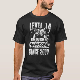 Camiseta Nível 14 Desbloqueado Incrível Desde 2009 Jogo De