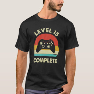 Camiseta Nível 15 15 completo aniversário de casamento engr