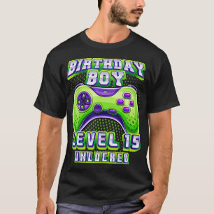 Camiseta Nível 15 15 de jogos de vídeo desbloqueados Aniver