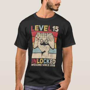 Camiseta Nível 15 Desbloqueado, 15 de Cabine de Menino de 1