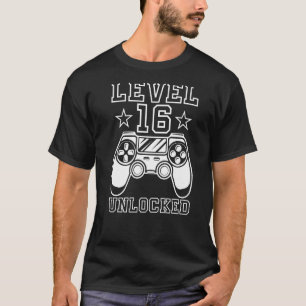 Camiseta Nível 16 Adolescente Doce Aniversário Gamer Teenag