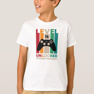 Camiseta Nível 16 Adolescente Oficial Desbloqueado,16º Aniv