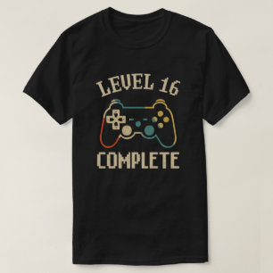 Camiseta Nível 16 Completo 16º Aniversário do Jogador de Ví