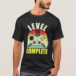 Camiseta Nível 16 Completo Gamer Aniversário Celebrante Víd