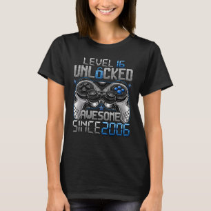 Camiseta Nível 16 Desbloqueado Incrível Desde 2006 16º Aniv