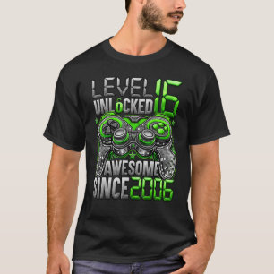 Camiseta Nível 16 Desbloqueado Incrível Desde 2006 16º Aniv