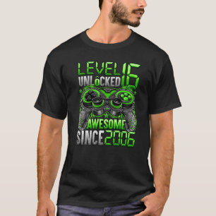 Camiseta Nível 16 Desbloqueado Incrível Desde 2006 16º Aniv