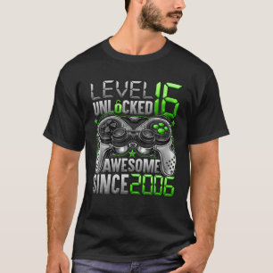 Camiseta Nível 16 Desbloqueado Incrível Desde 2006 16º Aniv