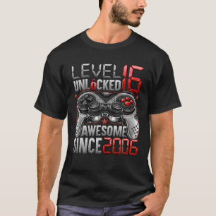 Camiseta Nível 16 Desbloqueado Incrível Desde 2006 16º Aniv