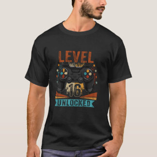 Camiseta Nível 16 Desbloqueado Presentes de Aniversário de 