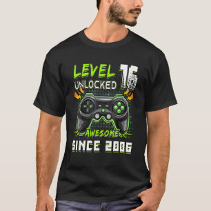 Camiseta Nível 16 Vídeo Gamer 16 anos com 16 anos de idade