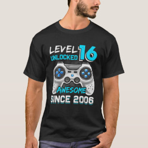 Camiseta Nível 16 Vídeo Gamer 2006 Desbloqueado 16Th Bd