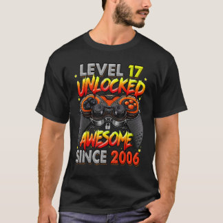 Camiseta Nível 17 Desbloqueado Incrível Desde 2006 17º Aniv