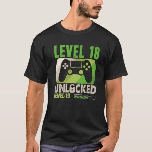 Camiseta Nível 18 Desbloqueado 18 Anos Engraçado 18º Ani