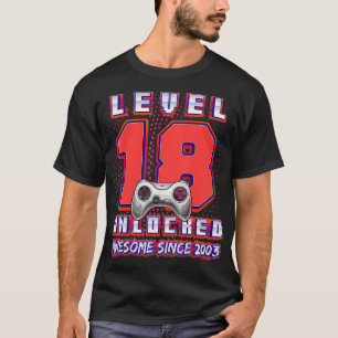 Camiseta Nível 18 Desbloqueado Incrível 2003 Vídeo Game