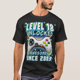 Camiseta Nível 18 Desbloqueado Incrível 2003 Vídeo Game