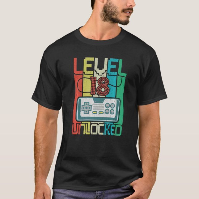Camiseta Nível 18 Vídeo Gamer 18º Aniversário (Frente)