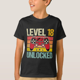 Camiseta Nível 18 Vintage Video Gamer 18th Birthda desbloqu