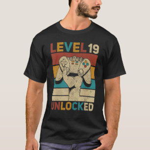 Camiseta Nível 19 Anos de Idade Desbloqueada 19º Aniversári